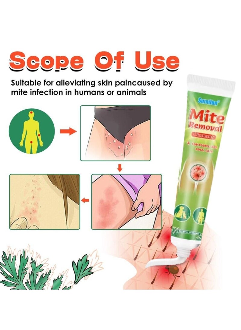 Mite Removal Ointment Anti Itching Scabies Kill Head Lice Treatment Care Cream Skin Gentle Lice Control Cream Mite Removal Cream Antibacterial Ointment Itchy Skin Cream
