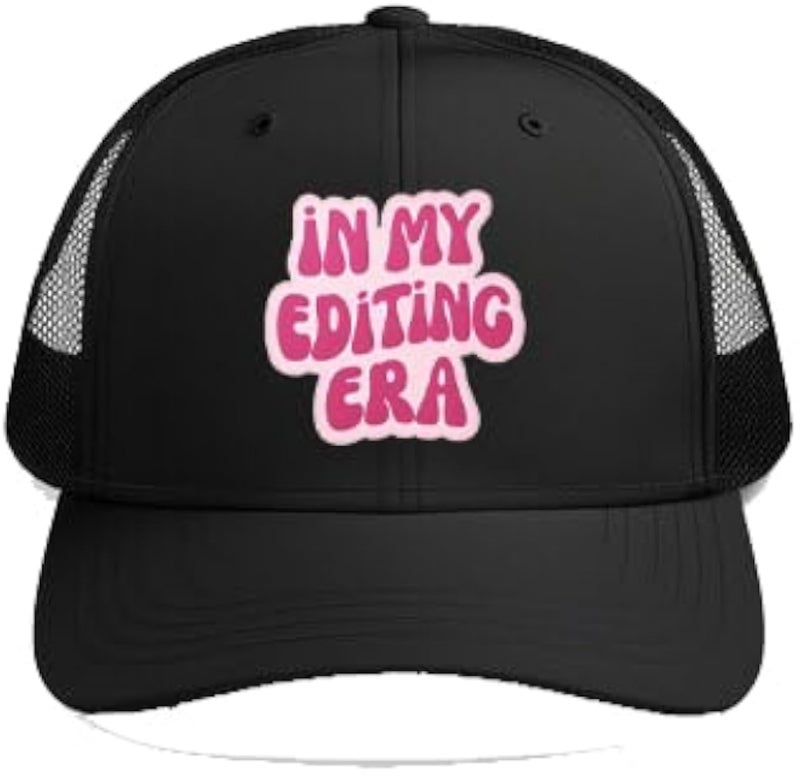 IN MY EDITING ERA Plain unisex baseball cap Black