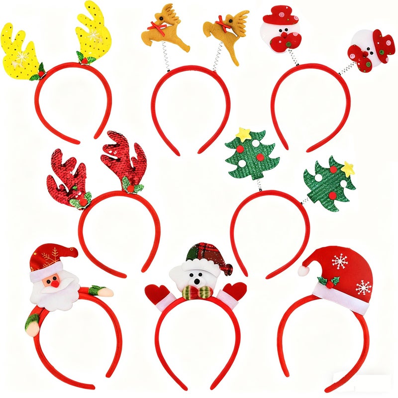 LUKBERA 8 PCS Christmas Headbands Christmas Head Toppers Xmas Headwears for Women Men Christmas Costume Accessories Holiday Party Favors - Image 4