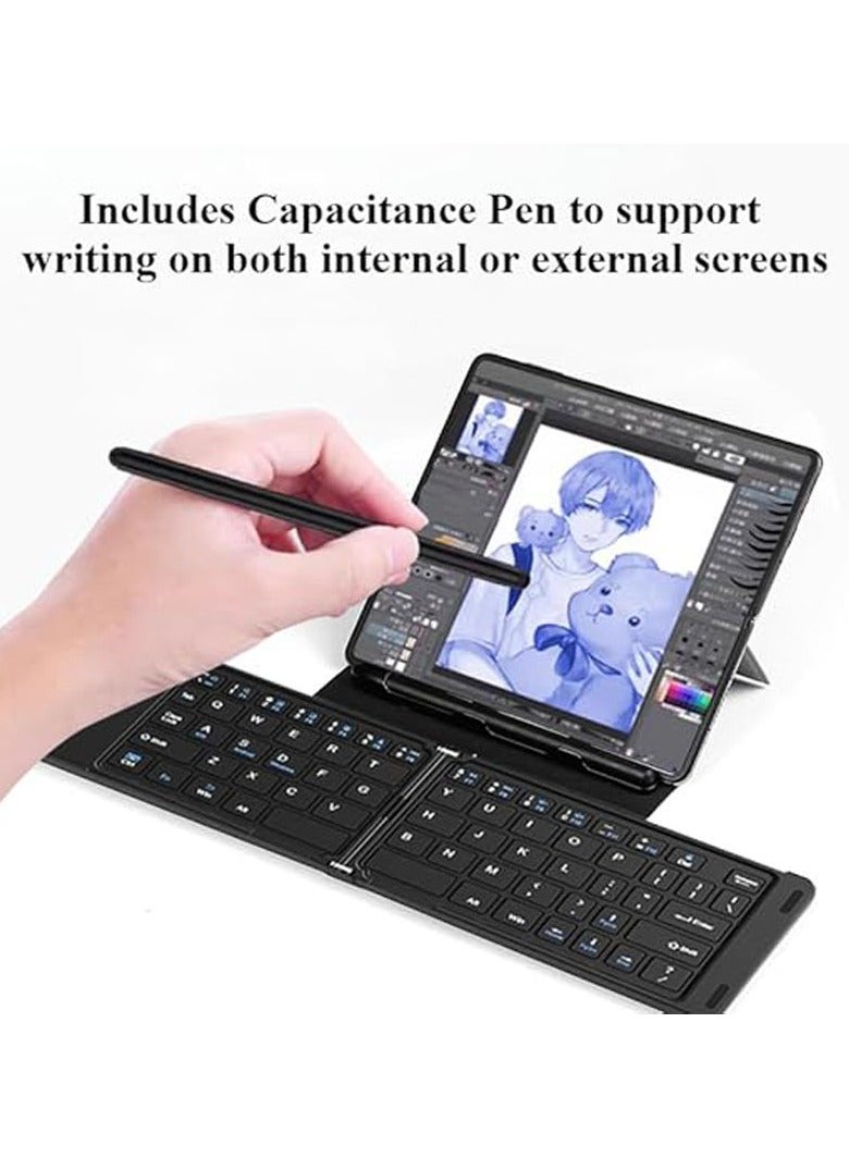 Mobile Office Set for Huawei Mate XT Ultimate (2024),with Bluetooth Portable Foldable Removable Mini Keyboard  Leather Case  Capacitance Pen and Pen Slo - Image 3