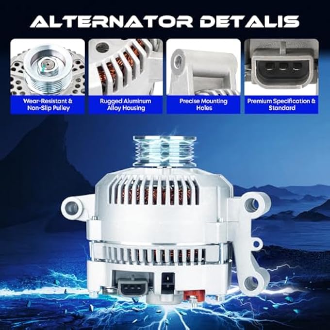 SEHNSUCHT Alternator Replacement New for Aerostar 1994-1997, for Bronco 1993-1996, for E-150 Econoline 1997-2002, for E-150 Econoline Club Wagon 1997-2002, for Explorer 1995-2002, for Mazda B4000 1996-2003 - Image 2