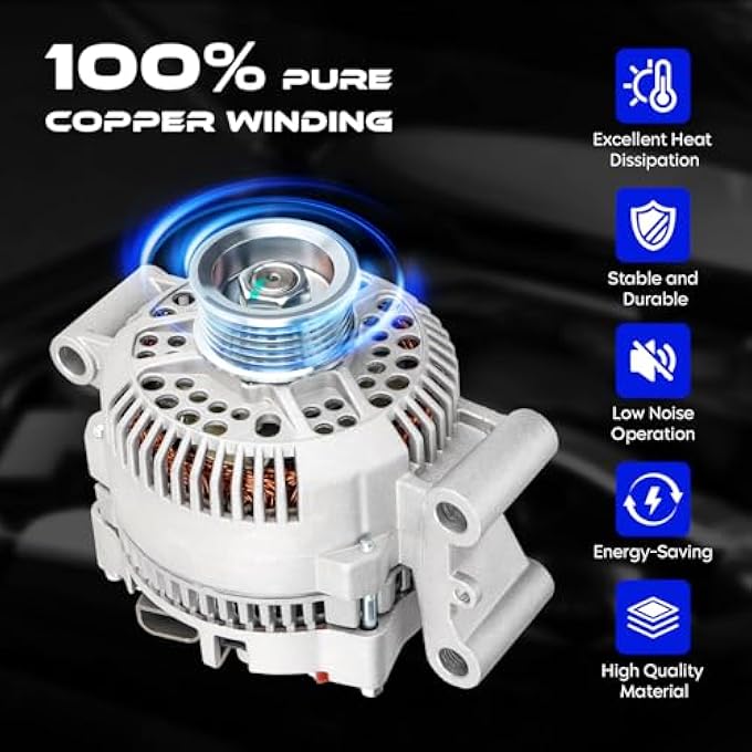 SEHNSUCHT Alternator Replacement New for Aerostar 1994-1997, for Bronco 1993-1996, for E-150 Econoline 1997-2002, for E-150 Econoline Club Wagon 1997-2002, for Explorer 1995-2002, for Mazda B4000 1996-2003 - Image 5