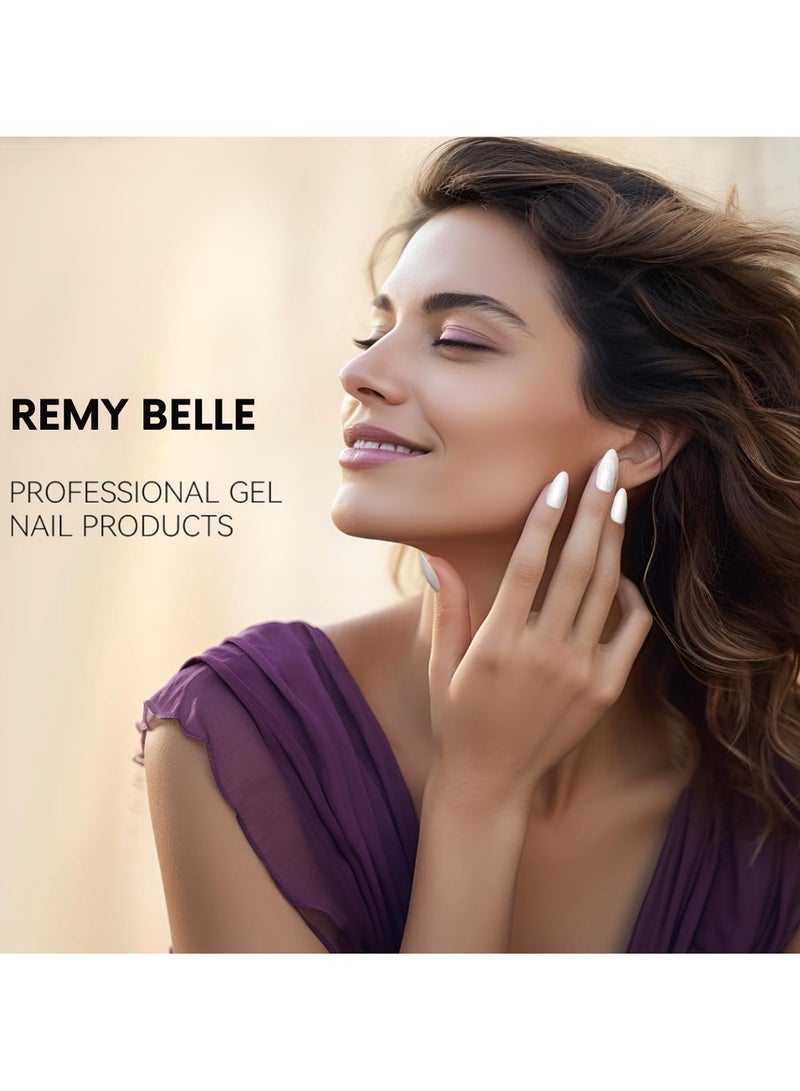 ريمي بيلا ريمي بيل طلاء أظافر جل لؤلؤي 15 مل باللون الأبيض اللامع يُزال بالنقع ويُعالج بضوء UV LED للاستخدام المنزلي - Image 5