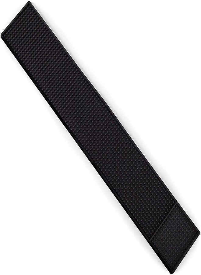 Fuzion Rubber Bar Strip Top Spill Mat (1) - 24" x 4" Heavy Duty Non-Slip Professional Accessory - Essential for Cocktail Drink Mixing, Industrial & Home Kitchen, Black - Image 1