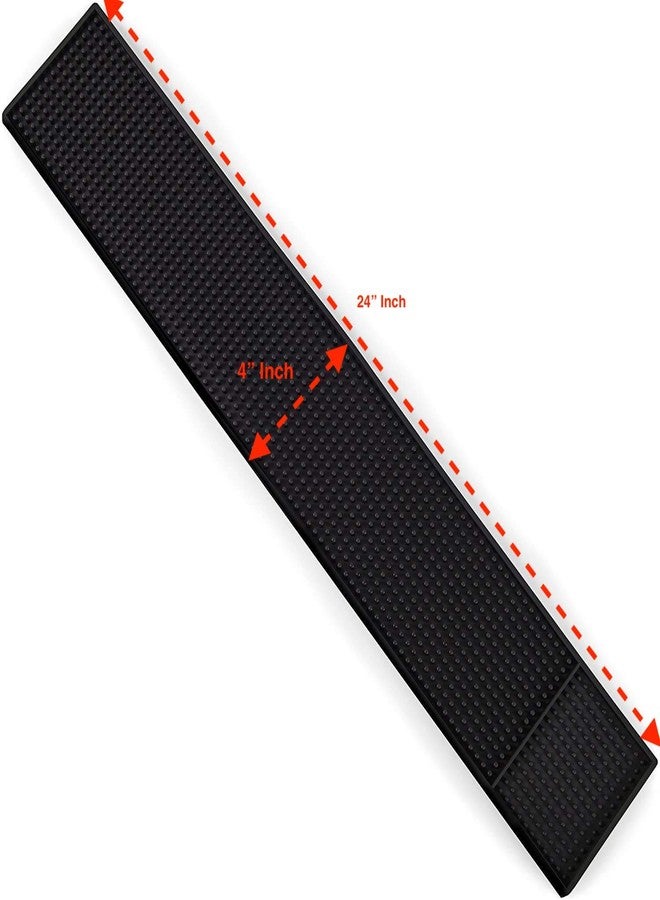 Fuzion Rubber Bar Strip Top Spill Mat (1) - 24" x 4" Heavy Duty Non-Slip Professional Accessory - Essential for Cocktail Drink Mixing, Industrial & Home Kitchen, Black - Image 5