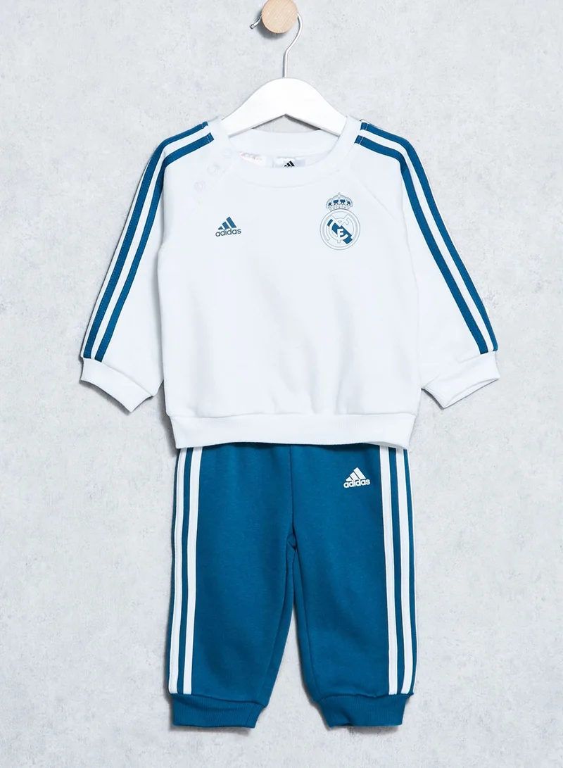 Adidas Infant Real Madrid 3 Stripe Joggers Set