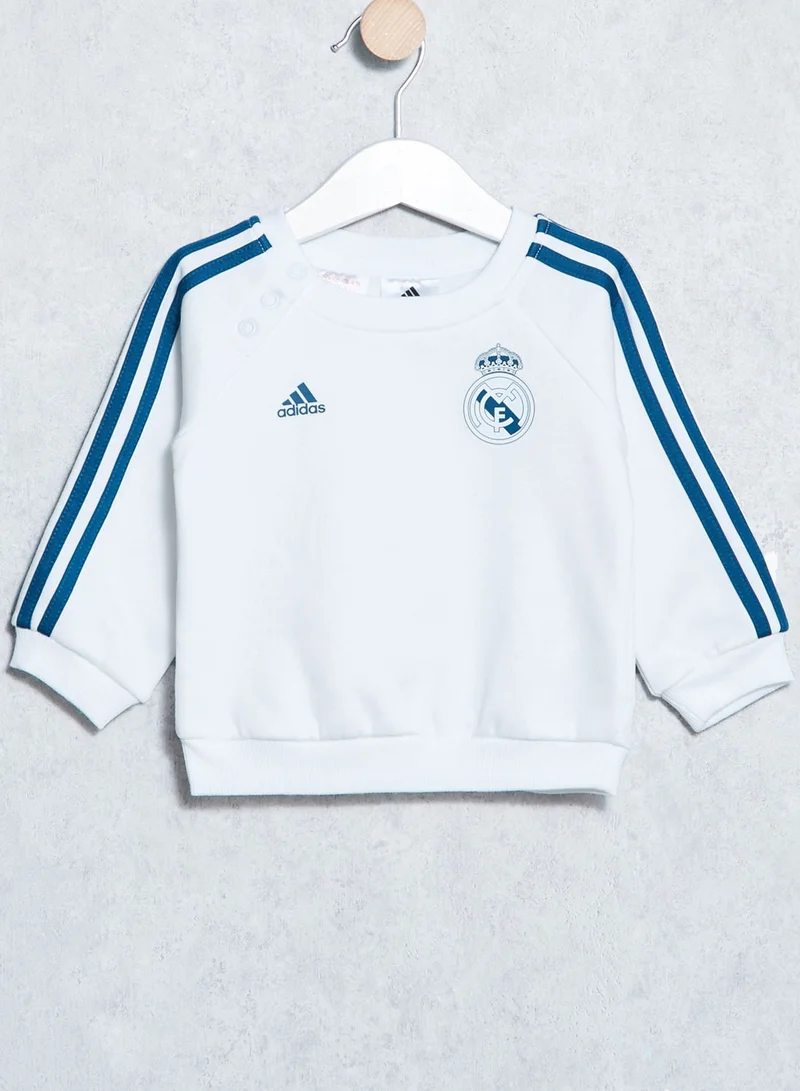 Adidas Infant Real Madrid 3 Stripe Joggers Set