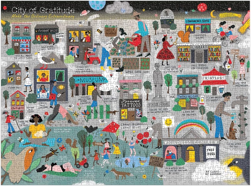 Galison City of Gratitude Puzzle, 1000 Pieces, 27” x 20” – Difficult Jigsaw Puzzle Featuring Stunning and Colorful Artwork of a City Map – Thick, Sturdy Pieces, Challenging Family Activity - Image 2