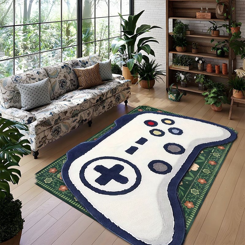 Cartoon Game Controller Floor Mat Durable Machine Washable Velvet Anti Slip Backing Living Room Rug Decorative Rug Bedroom Rug 47 X 63 Inches 120 X 160 Cm - Image 5