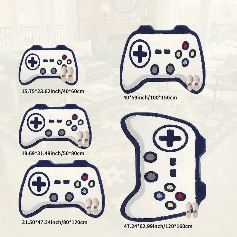 Cartoon Game Controller Floor Mat Durable Machine Washable Velvet Anti Slip Backing Living Room Rug Decorative Rug Bedroom Rug 47 X 63 Inches 120 X 160 Cm - Image 3