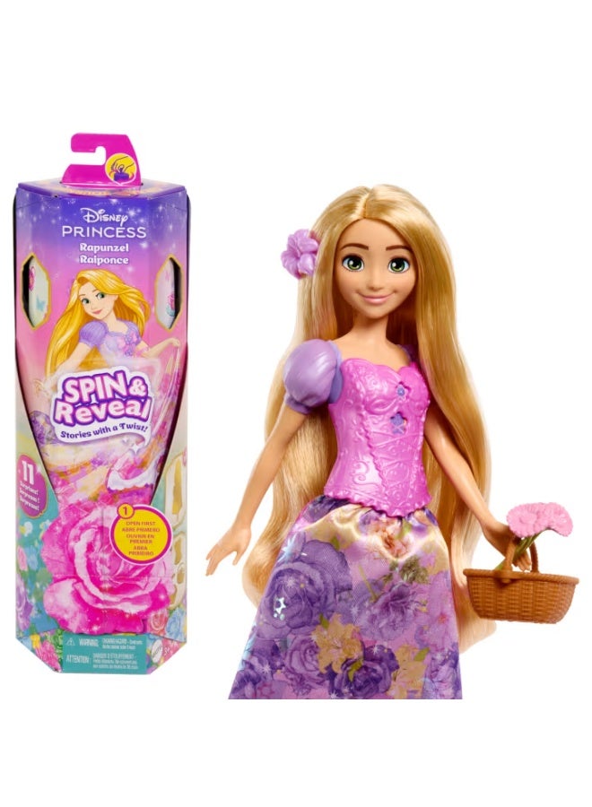 Disney Princess Disney Princess Spin & Reveal Rapunzel Fashion Doll with 11 Surprises - Image 1
