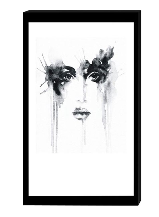 RYN Modern Wall Decor Painting With Inner Frame Black/White/Grey 40 x 60centimeter - Image 1