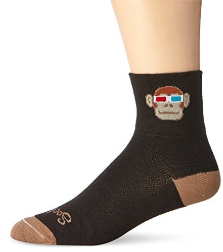 SockGuy Men's Monkey See 3D Socks, Black, Large/X-Large - Image 2