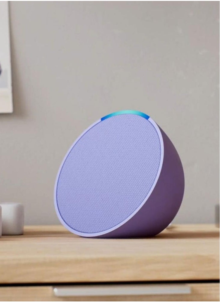 Generic - Pop Full sound compact Wi-Fi & Bluetooth smart speaker with Alexa  Use your voice to control smart home devices, play music or the Quran, and more (speaks English & Khaleeji)  Lavender - Image 1