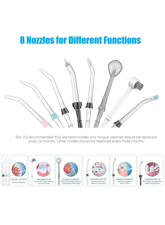 Sawgmore Water Flosser Oral Irrigator, 600 ml Dental Water Tooth Cleaner, 10 Adjustable Pressures, Electric Flosser for Teeth/Braces, 8 Home Jets Professional Water Flosser Oral Irrigator (Black) - Image 4
