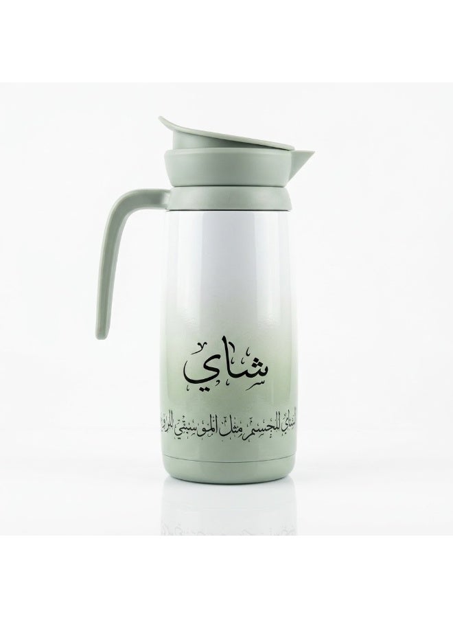 لافين قارورة تفريغ لافين 1 لتر / داخل من الفولاذ المقاوم للصدأ 304 فئة ممتازة / ترموس معزول بجدار مزدوج / احتفاظ حراري طويل / ساخن وبارد / HB - Image 2