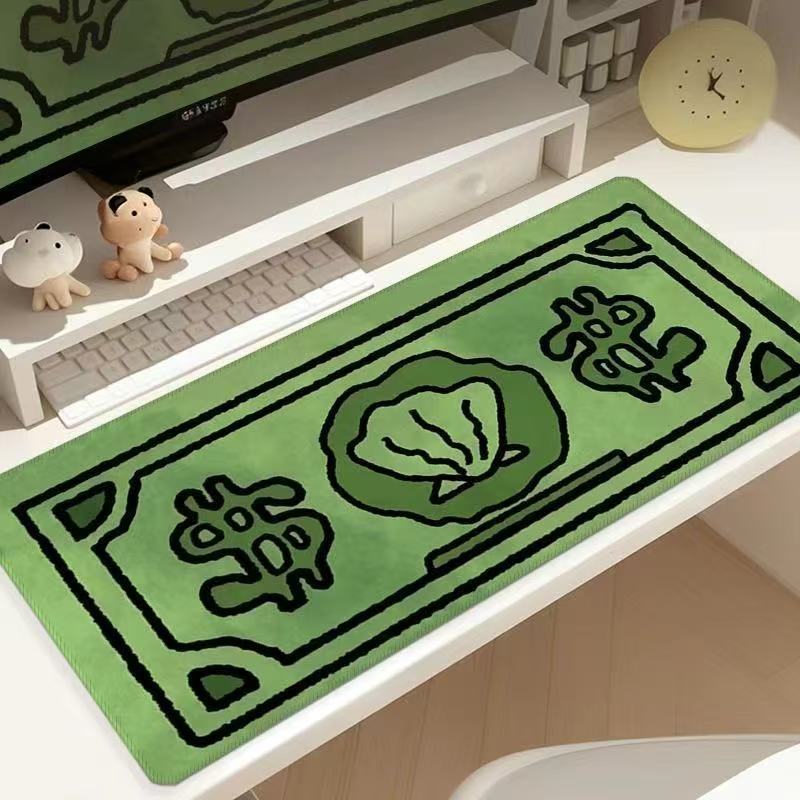 Cartoon Money-Themed Desk Mat Mouse Pad for Office - Lucky Coin Design, Premium Non-Slip Surface - Image 2