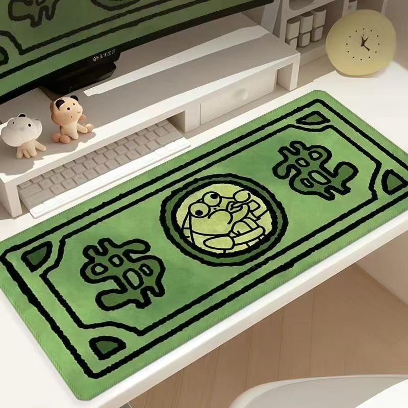 Cartoon Money-Themed Desk Mat Mouse Pad for Office - Lucky Coin Design, Premium Non-Slip Surface - Image 1