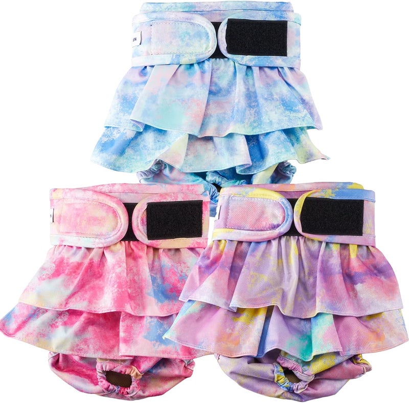 VUNCESSIN Reusable Dog Diapers Female Medium Washable, Premium Doggie Diapers for Dogs, Pack of 3, Highly Absorbent Dog Diapers for Heat, Incontinence and Puppy Training(M) - Image 1