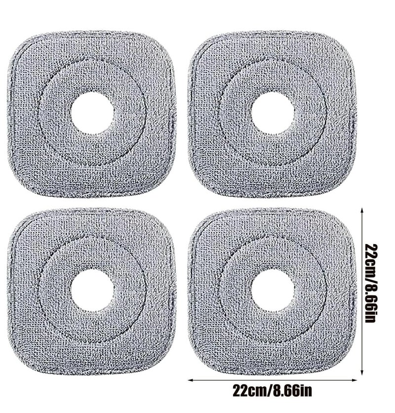 Rymel Mop Replacement 4pcs Washable Microfiber Square Mop Pads, Washable and Reusable Microfiber Mop Heads Cloth Pads for Cleaning Wood Glass Ceramic Floors - Image 3