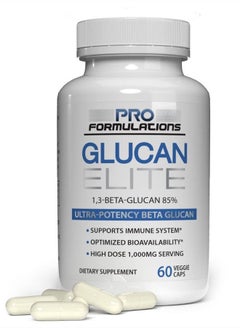 Glucan Elite – 85% Beta 1,3D Glucan 500mg - 60 vcaps - Ultra-Potency Beta Glucan – Highest Bioavailability with BGF-Immune - Superior Immune System Support