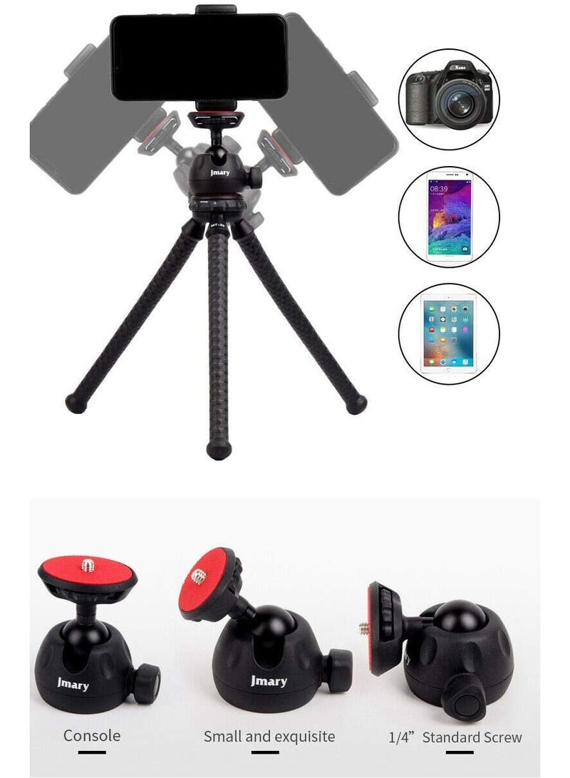 ELTRAZONE MT-25 Table Top Mini Portable Flexible Tripod Stand for Mobile Phones and DSLRs – Includes Universal Mobile Phone Holder (MT-25-BLK) - Image 4