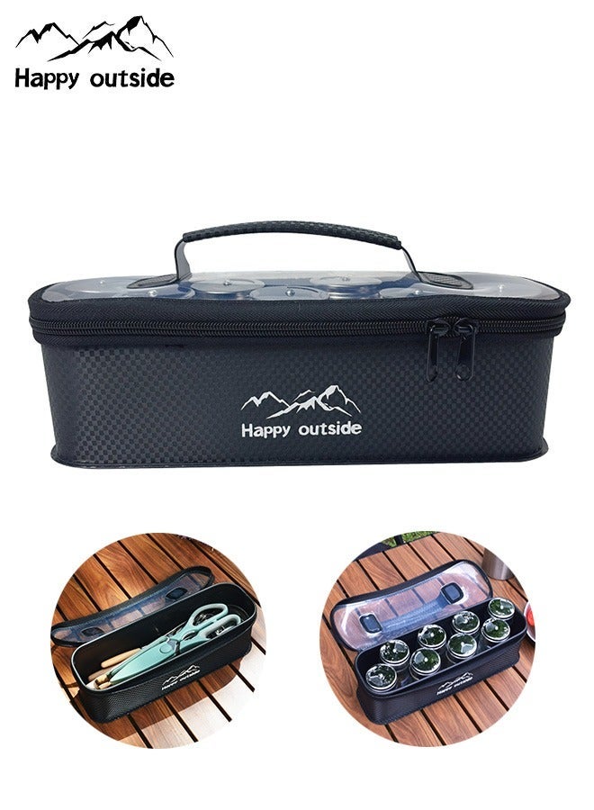 happy outside Foldable Travel Bag Set (Black) for Home and Outdoor: 35L Large Organizer for Camping *1, 28L Camping Table Bag *1, 2L Cylindrical Thermal Insulation Bag *1, 2L Tool Bag *1 - Image 3