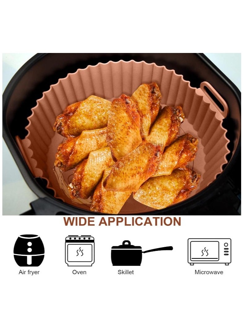 Generic 2 Pack Non-Stick Silicone Air Fryer Molds, Food Safe Round Air Fryer Silicone Pan Mold, Air Fryer Liner Replacement for Flammable Parchment Paper, Reusable Oven Basket, Kitchen Oven Accessories, Suitable for 3-5.7L Air Fryer (Multiple Colors Come Random)  - Image 2