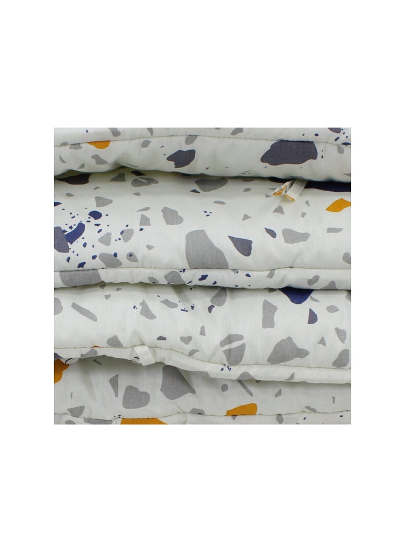 Cotton Bed Sheets – Off-White with Rocks Print - Image 3