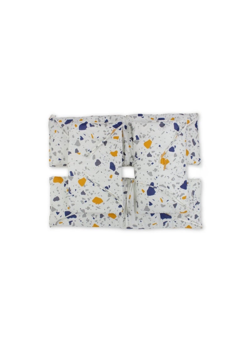 Cotton Bed Sheets – Off-White with Rocks Print - Image 1