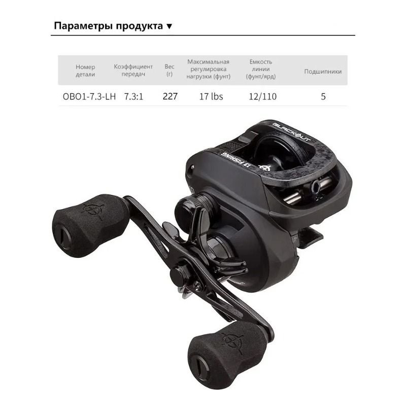 13 Fishing Origin O1 LH 7.3:1 Left Handle Baitcasting Reel - Image 5
