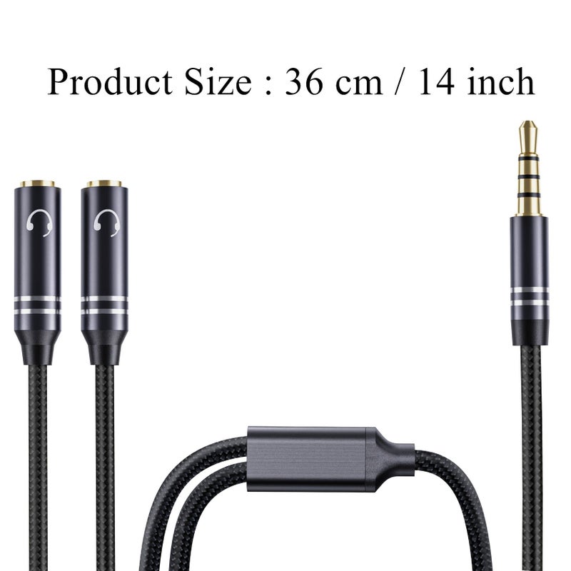 3.5mm TRRS Headphone Splitter Male To 2 Female Audio Y Cable Hi Fi Sound Gaming Headset Adapter For Console Smartphone 2pcs - Image 5