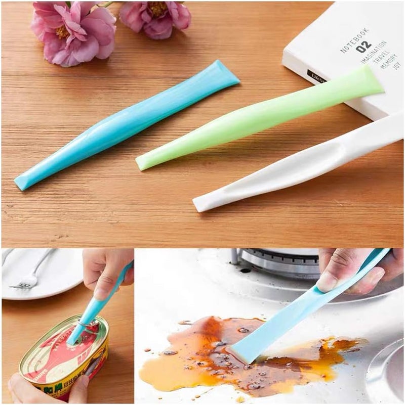 WoLover 3 PCS Multipurpose Cleaning Scraper Tool - Non-Scratch Hard Plastic Sticker Scraper Tool for Kitchen Cleaning, Label Remover, Gum Cleaner - Image 4