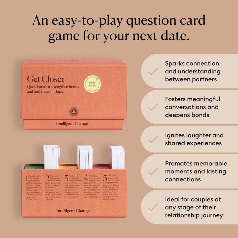 Intelligent Change Get Closer Dating Edition Card Game Conversation Starters  Question and Answer Games  Fun Card Game for Dating Couples Date Night Activity Dating Edition - Image 3