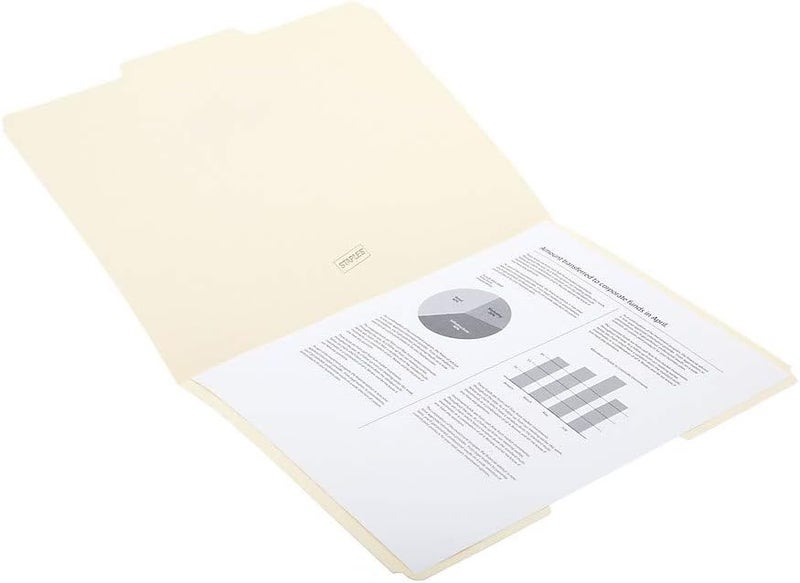 Staples File Folders, 1/3-Cut Tab, Center Position, Letter Size, Perfect for Home, Office or Classroom, 100-Pack, Manila - Image 4
