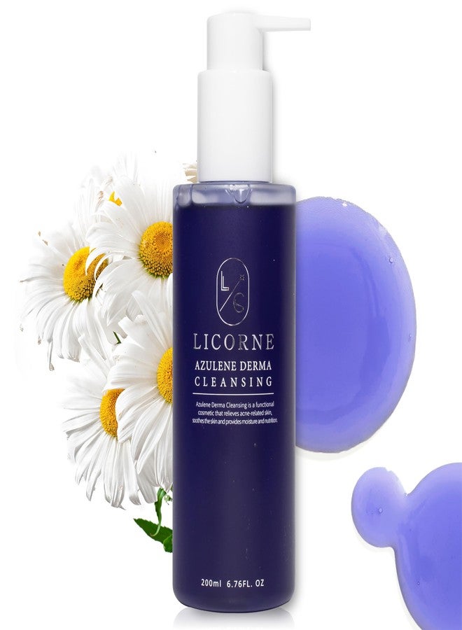 LICORNE Azulene Derma Cleansing, Low pH Calming Face Wash with Natural Guaiazulene, Gentle Gel to Foam Cleanser for Sensitive Skin & Redness Relief, Hydrating Korean Skincare, 6.76 fl oz - Image 1