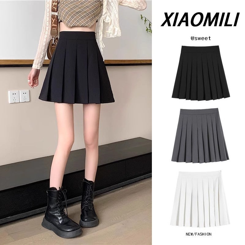Black 204 Pleated Skirt Skirt Women'S Winter High Waist Draped A- Shaped Anti-Walking Short Skirt Small Umbrella Skirt - Image 2