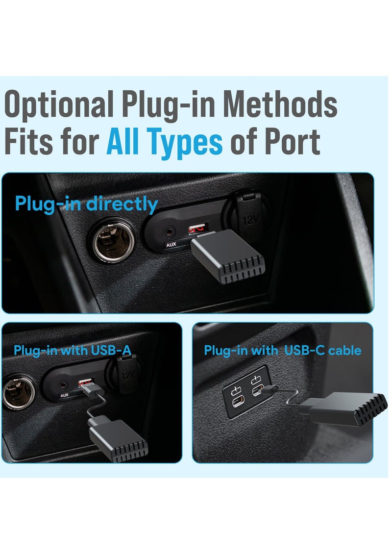 SOLARAE Wireless CarPlay Adapter - Fastest 5GHz, Plug and Play, USB-C and USB-A Cables - Enhance CarPlay Experience with Easy Installation, Black - Image 5