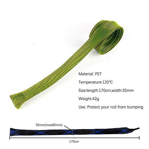Kiikooll 12Pcs Rod Sock Fishing Rod Sleeve, Cover Braided Mesh Rod Protector Pole Gloves Fishing Tools. Flat or Pointed End/Spinning or Casting. for Casting Sea Fishing Rod/Spinning - Image 5