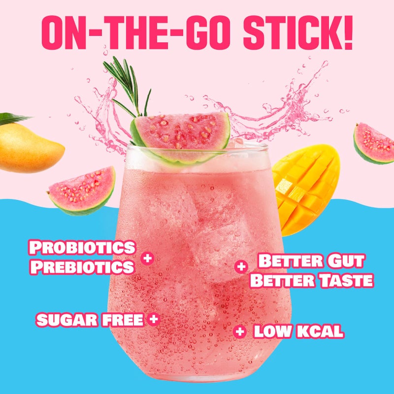 TEAZEN Mango Guava Kombucha Tea, Hydration Drink Mix, Sugar Free, Live Probiotics & Prebiotics, 10 Sticks, 1.76oz - Image 3