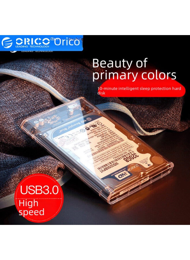 Generic Orico 2139u3 2.5-inch Laptop Hard Drive Box Ssd Solid State Drive Box Usb3.0 Mobile Hard Digital Computer Accessories-Color:Transparent Color  - Image 2
