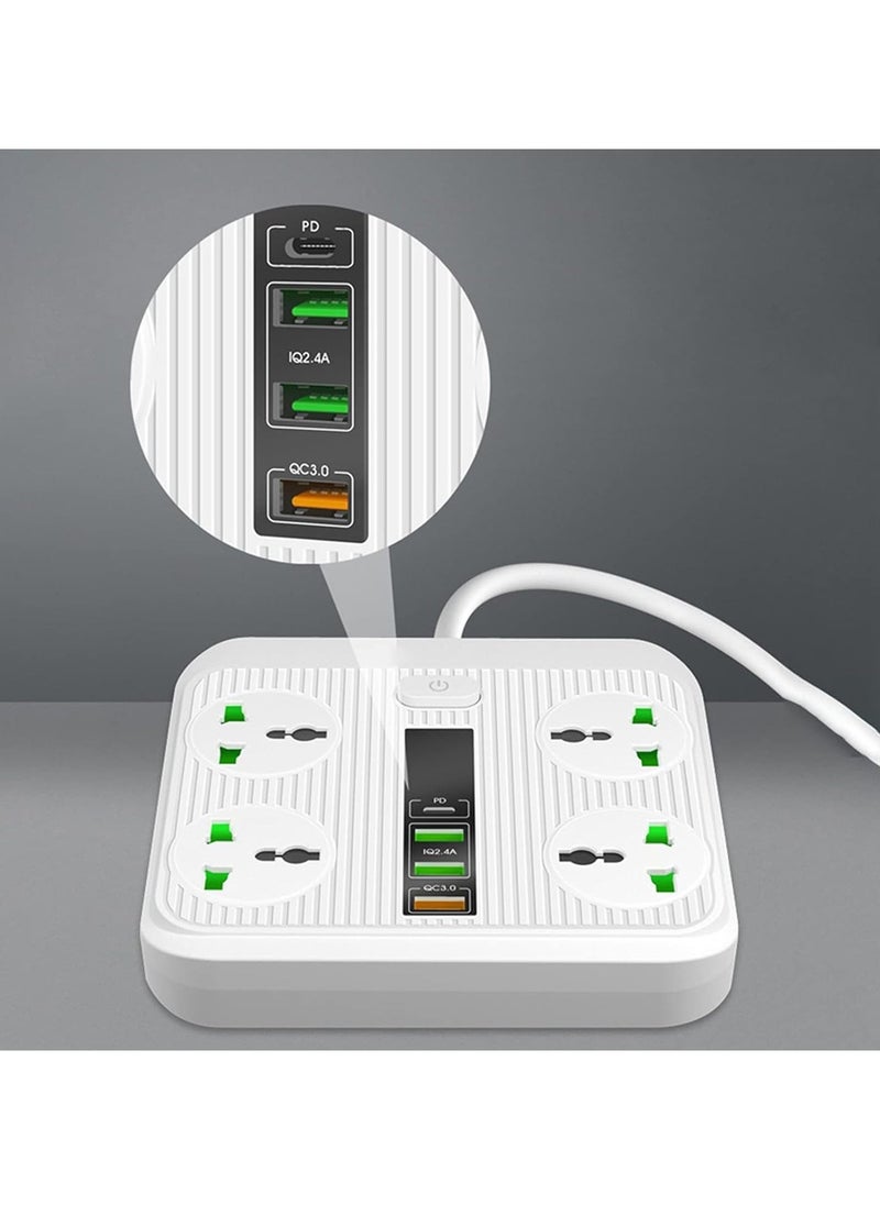 TIGER 2025 Power Strip Surge Protector, 4 Outlets, 3 USB Ports, 1 USB-C PD 40W QC3.0, 3000W, 6 Ft Extension Cord for Home, Office, Hotel, Smartphones & Tablets – Black  - Image 4