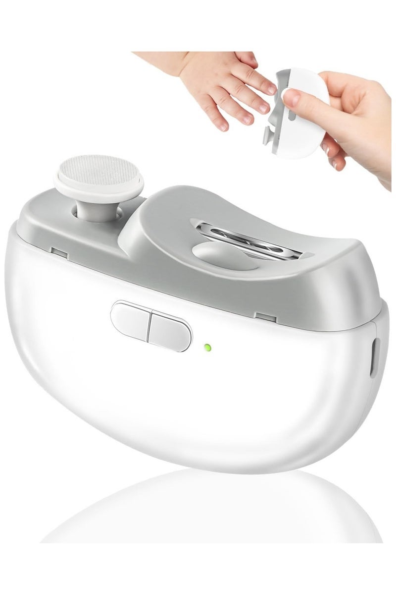 Electric Nail Clippers, 2-in-1 Electric Polishing Automatic Nail Clippers Pro with Light Trimmer Nail Cutter Manicure for Baby Elderly Care Tools, elecctric nail trimmer - Image 1