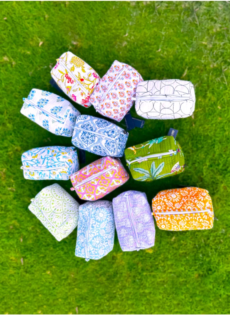 تحفة لوكس TohfaLuxe Lila Handmade Block Printed Pouch - Large