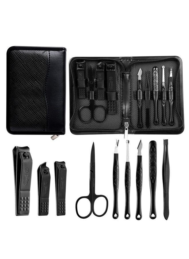 Beauté Secrets - Manicure Set Nail Clippers Set Gifts For Men/Women Professional Pedicure Kit Nail Scissors Grooming Kit Personal Care Tool Kit Nail Tools With Black Leather Travel Case - Image 1