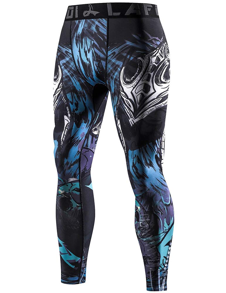 LAFROI Men's Quick Dry Cool Compression Fit Tights Leggings Waistband-YSK08 Commander Size LG - Image 1