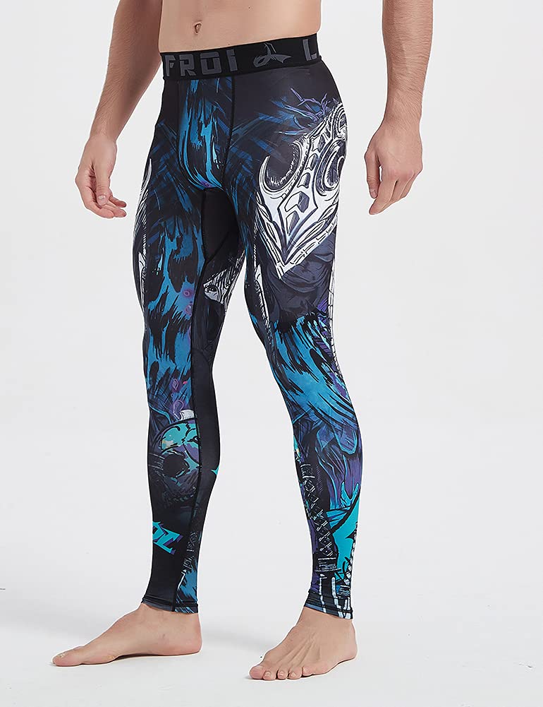 LAFROI Men's Quick Dry Cool Compression Fit Tights Leggings Waistband-YSK08 Commander Size LG - Image 2