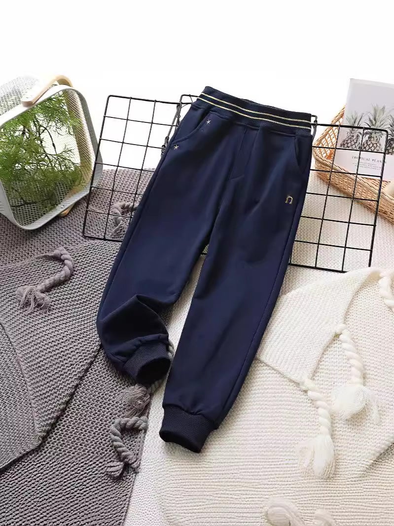 Thin Terry Fabric Loose-Fitting Elastic Cuffed Casual Sports Long Pants For Older Children And Students In College Style - Image 3