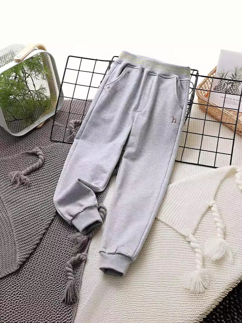 Thin Terry Fabric Loose-Fitting Elastic Cuffed Casual Sports Long Pants For Older Children And Students In College Style - Image 4