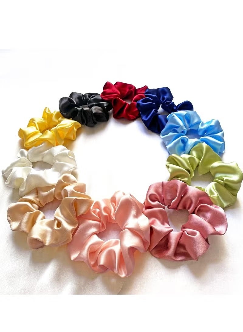 12 Pcs Hair Scrunchies Ponytail Holder Satin Elastic Soft Hair Ties Scrunchy Hair Bands for Girls - Image 4